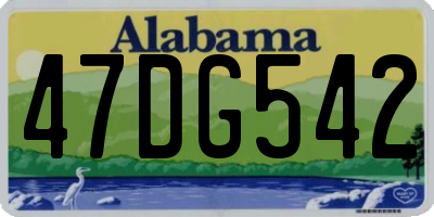 AL license plate 47DG542