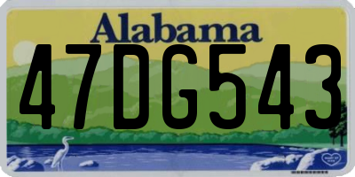 AL license plate 47DG543