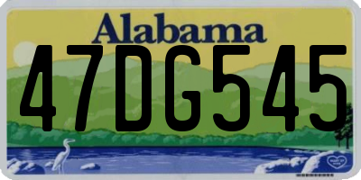 AL license plate 47DG545
