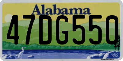 AL license plate 47DG550