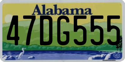 AL license plate 47DG555