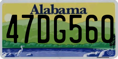 AL license plate 47DG560