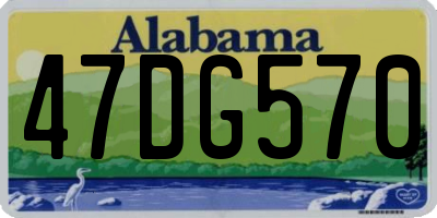 AL license plate 47DG570