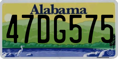 AL license plate 47DG575