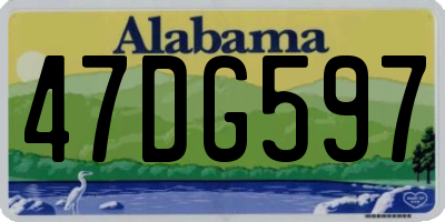 AL license plate 47DG597