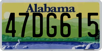AL license plate 47DG615