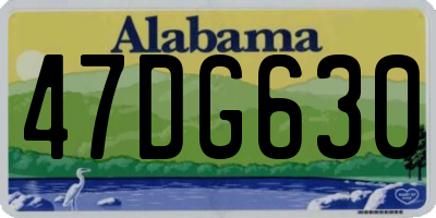 AL license plate 47DG630