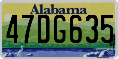 AL license plate 47DG635