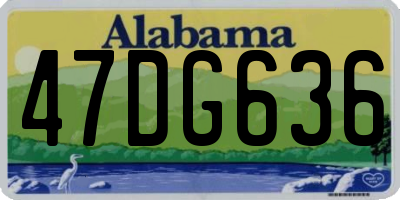 AL license plate 47DG636