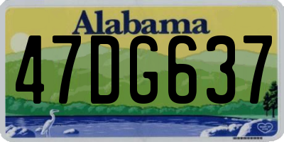 AL license plate 47DG637