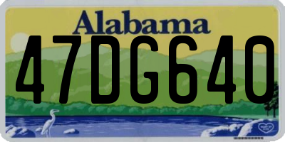 AL license plate 47DG640
