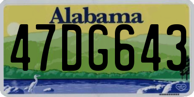 AL license plate 47DG643