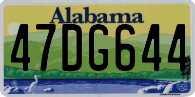 AL license plate 47DG644