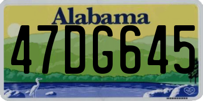 AL license plate 47DG645
