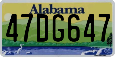 AL license plate 47DG647