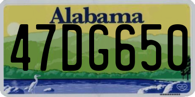 AL license plate 47DG650