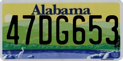 AL license plate 47DG653
