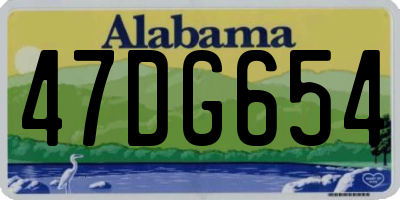 AL license plate 47DG654