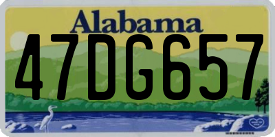 AL license plate 47DG657