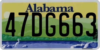 AL license plate 47DG663