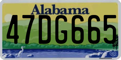 AL license plate 47DG665