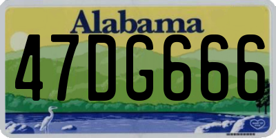 AL license plate 47DG666