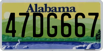 AL license plate 47DG667