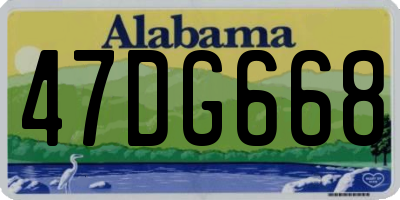 AL license plate 47DG668