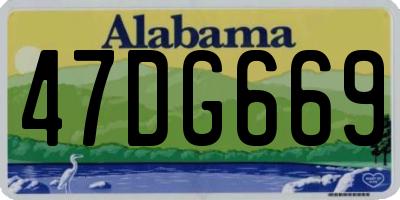 AL license plate 47DG669