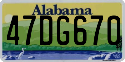AL license plate 47DG670