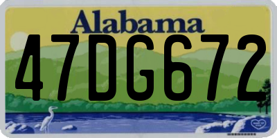AL license plate 47DG672