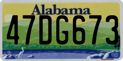 AL license plate 47DG673