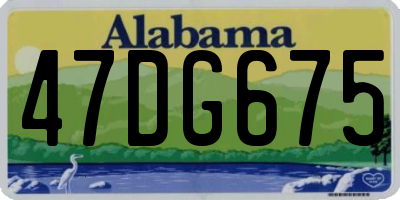 AL license plate 47DG675