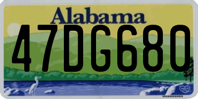 AL license plate 47DG680