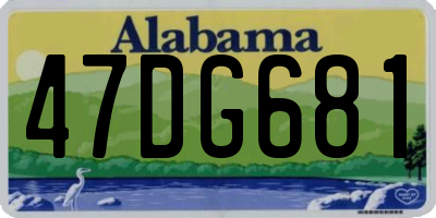 AL license plate 47DG681