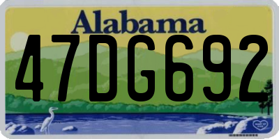 AL license plate 47DG692