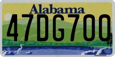 AL license plate 47DG700