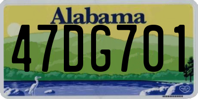 AL license plate 47DG701