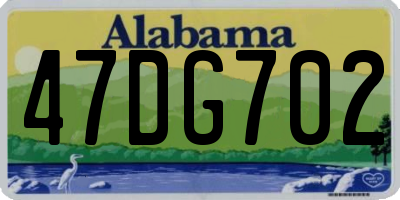 AL license plate 47DG702