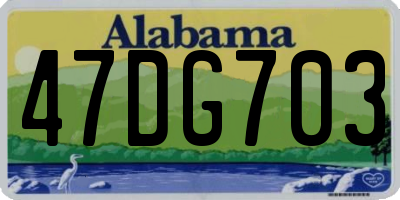 AL license plate 47DG703