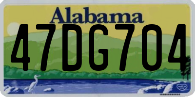 AL license plate 47DG704