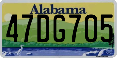 AL license plate 47DG705