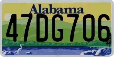 AL license plate 47DG706