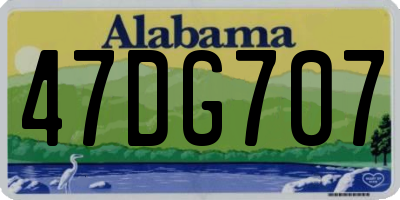AL license plate 47DG707