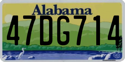 AL license plate 47DG714