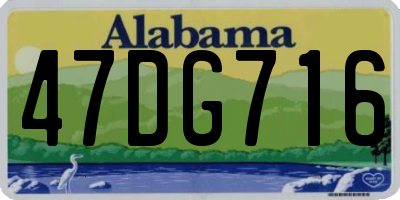 AL license plate 47DG716