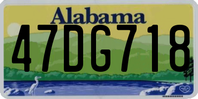 AL license plate 47DG718