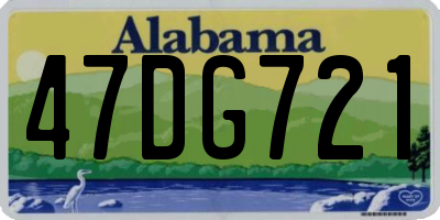 AL license plate 47DG721