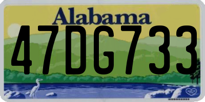 AL license plate 47DG733