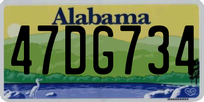 AL license plate 47DG734